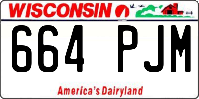 WI license plate 664PJM