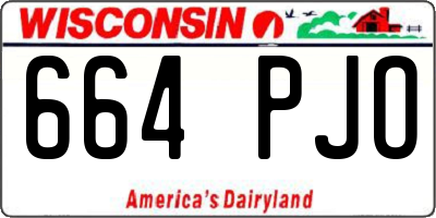 WI license plate 664PJO