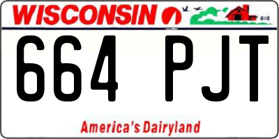 WI license plate 664PJT