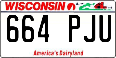 WI license plate 664PJU