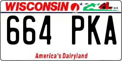 WI license plate 664PKA