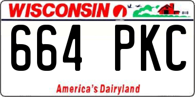 WI license plate 664PKC