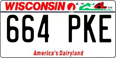 WI license plate 664PKE