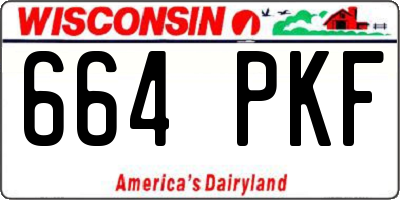 WI license plate 664PKF