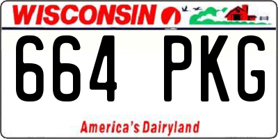 WI license plate 664PKG