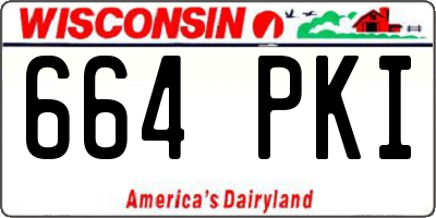 WI license plate 664PKI