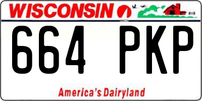 WI license plate 664PKP