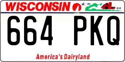 WI license plate 664PKQ