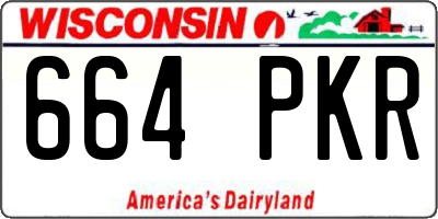 WI license plate 664PKR
