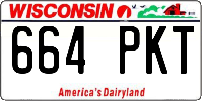 WI license plate 664PKT