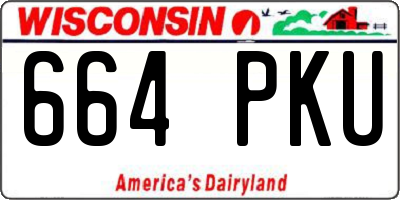 WI license plate 664PKU