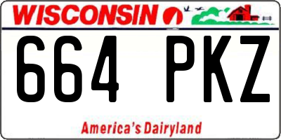 WI license plate 664PKZ
