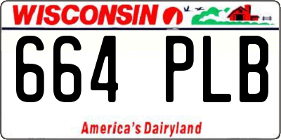 WI license plate 664PLB