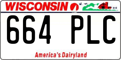 WI license plate 664PLC