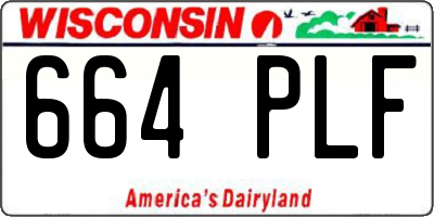 WI license plate 664PLF