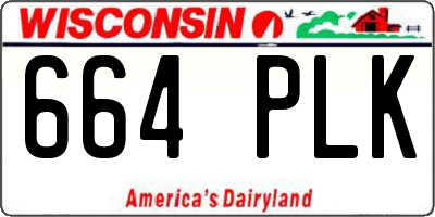 WI license plate 664PLK