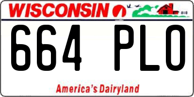 WI license plate 664PLO