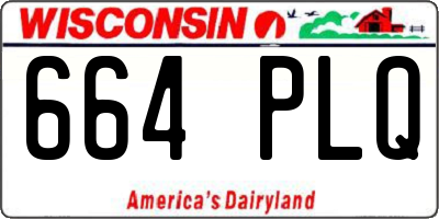 WI license plate 664PLQ