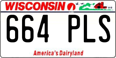 WI license plate 664PLS