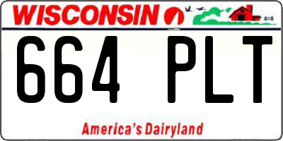 WI license plate 664PLT