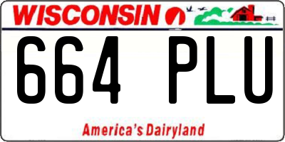 WI license plate 664PLU