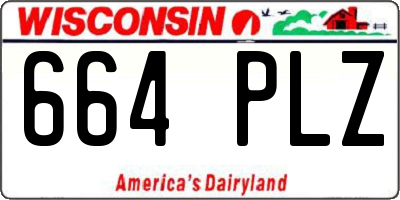 WI license plate 664PLZ