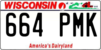 WI license plate 664PMK