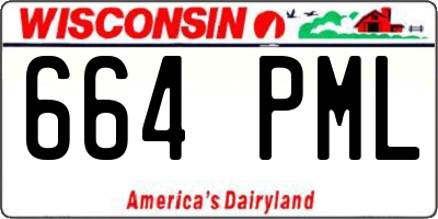 WI license plate 664PML