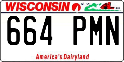 WI license plate 664PMN