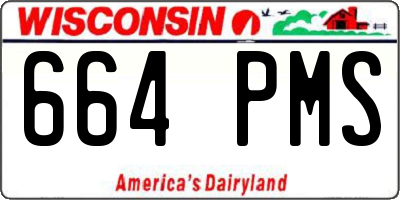 WI license plate 664PMS
