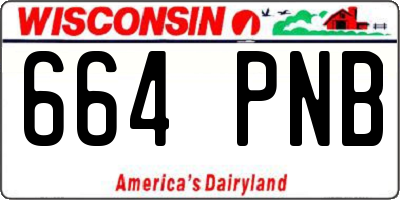 WI license plate 664PNB