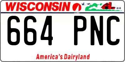 WI license plate 664PNC