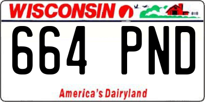 WI license plate 664PND