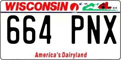 WI license plate 664PNX