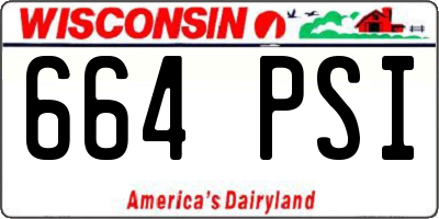 WI license plate 664PSI