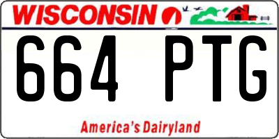 WI license plate 664PTG