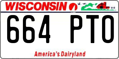 WI license plate 664PTO
