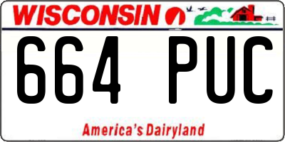 WI license plate 664PUC