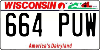 WI license plate 664PUW