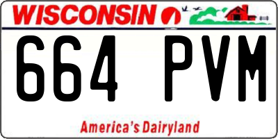 WI license plate 664PVM