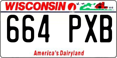 WI license plate 664PXB