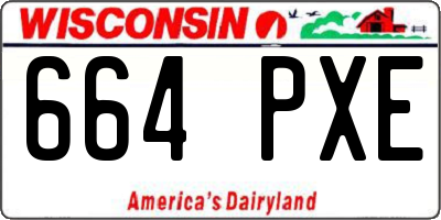 WI license plate 664PXE