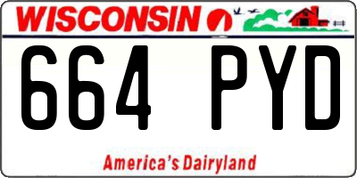 WI license plate 664PYD