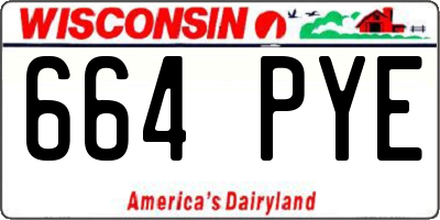 WI license plate 664PYE