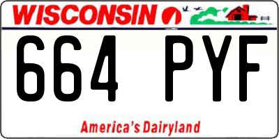 WI license plate 664PYF