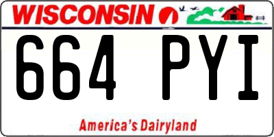 WI license plate 664PYI