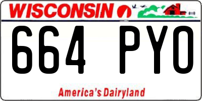 WI license plate 664PYO