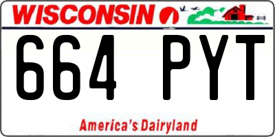 WI license plate 664PYT