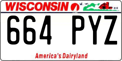 WI license plate 664PYZ