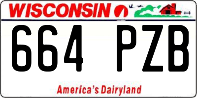 WI license plate 664PZB